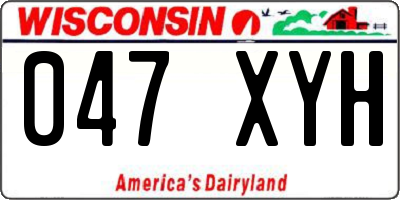 WI license plate 047XYH