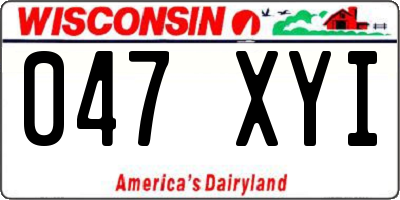 WI license plate 047XYI