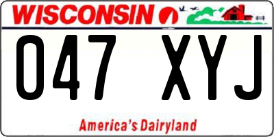 WI license plate 047XYJ