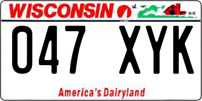 WI license plate 047XYK