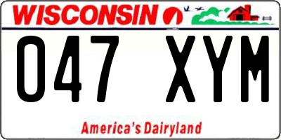 WI license plate 047XYM