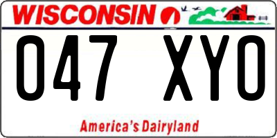 WI license plate 047XYO