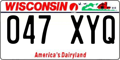 WI license plate 047XYQ