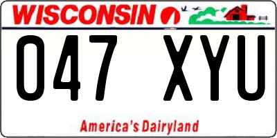 WI license plate 047XYU