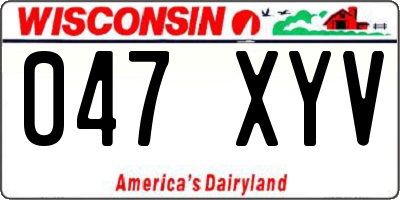 WI license plate 047XYV