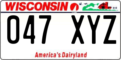 WI license plate 047XYZ