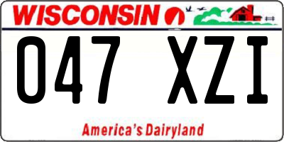 WI license plate 047XZI