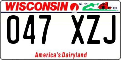 WI license plate 047XZJ
