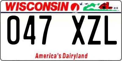WI license plate 047XZL