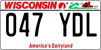 WI license plate 047YDL