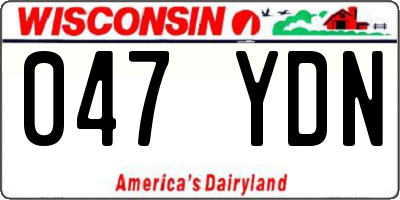 WI license plate 047YDN