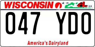WI license plate 047YDO