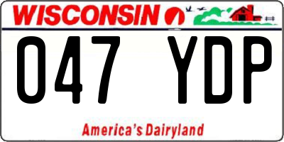 WI license plate 047YDP