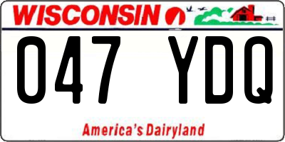 WI license plate 047YDQ