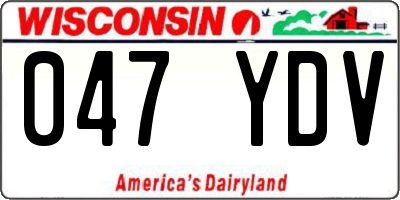 WI license plate 047YDV