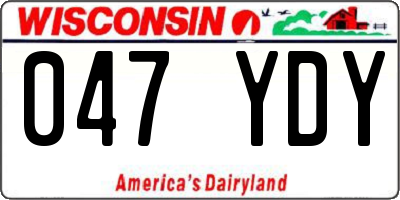 WI license plate 047YDY