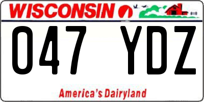 WI license plate 047YDZ