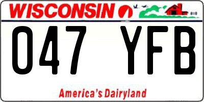 WI license plate 047YFB
