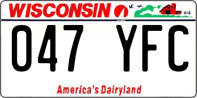 WI license plate 047YFC