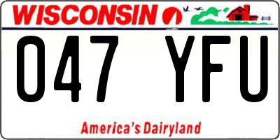 WI license plate 047YFU