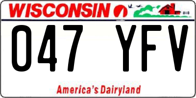WI license plate 047YFV