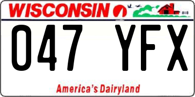 WI license plate 047YFX