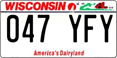WI license plate 047YFY