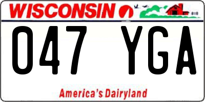 WI license plate 047YGA