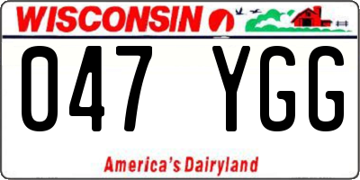 WI license plate 047YGG