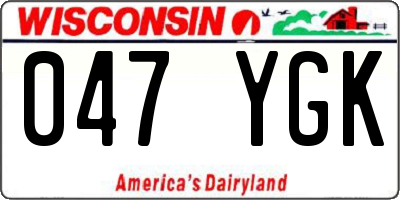 WI license plate 047YGK