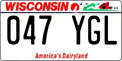 WI license plate 047YGL