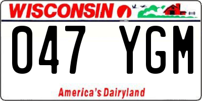 WI license plate 047YGM