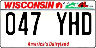 WI license plate 047YHD