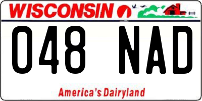 WI license plate 048NAD