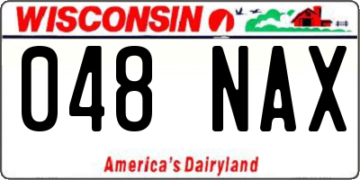 WI license plate 048NAX
