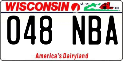 WI license plate 048NBA
