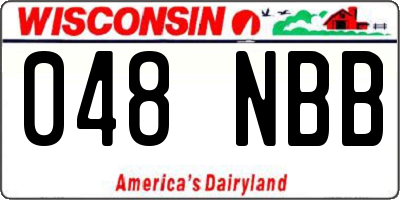 WI license plate 048NBB