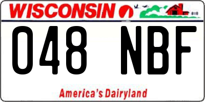 WI license plate 048NBF