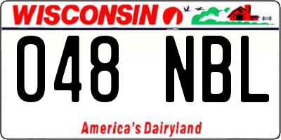 WI license plate 048NBL