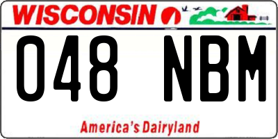 WI license plate 048NBM