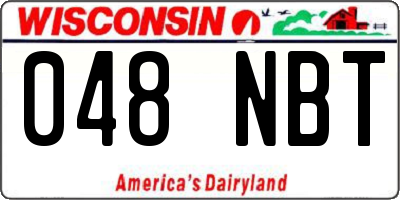 WI license plate 048NBT