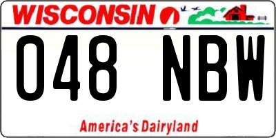WI license plate 048NBW
