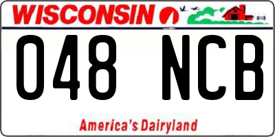 WI license plate 048NCB