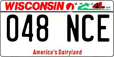 WI license plate 048NCE