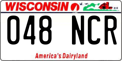 WI license plate 048NCR