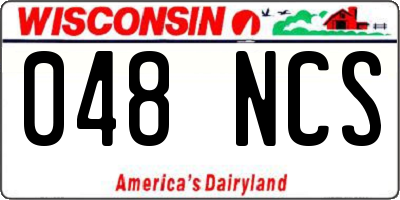 WI license plate 048NCS