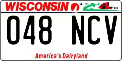 WI license plate 048NCV
