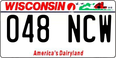 WI license plate 048NCW