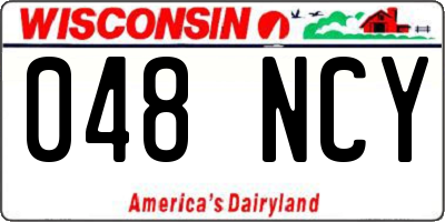 WI license plate 048NCY