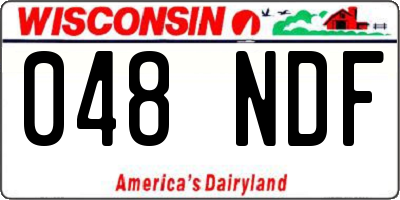 WI license plate 048NDF